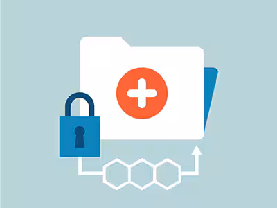 Illustration representing a secure online folder.