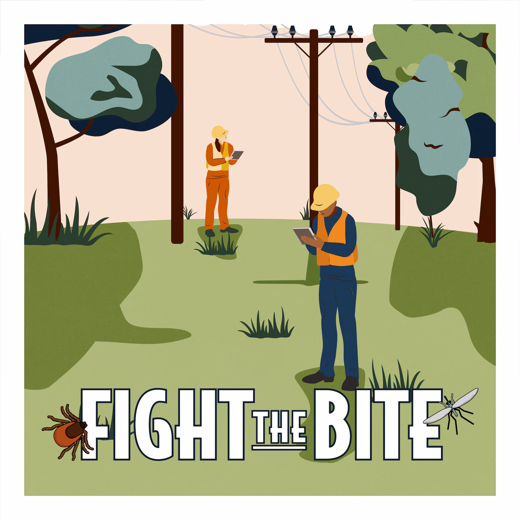 Graphic of outdoor workers for Fight the Bite