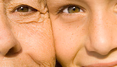 — title missing — old eye next to young eye