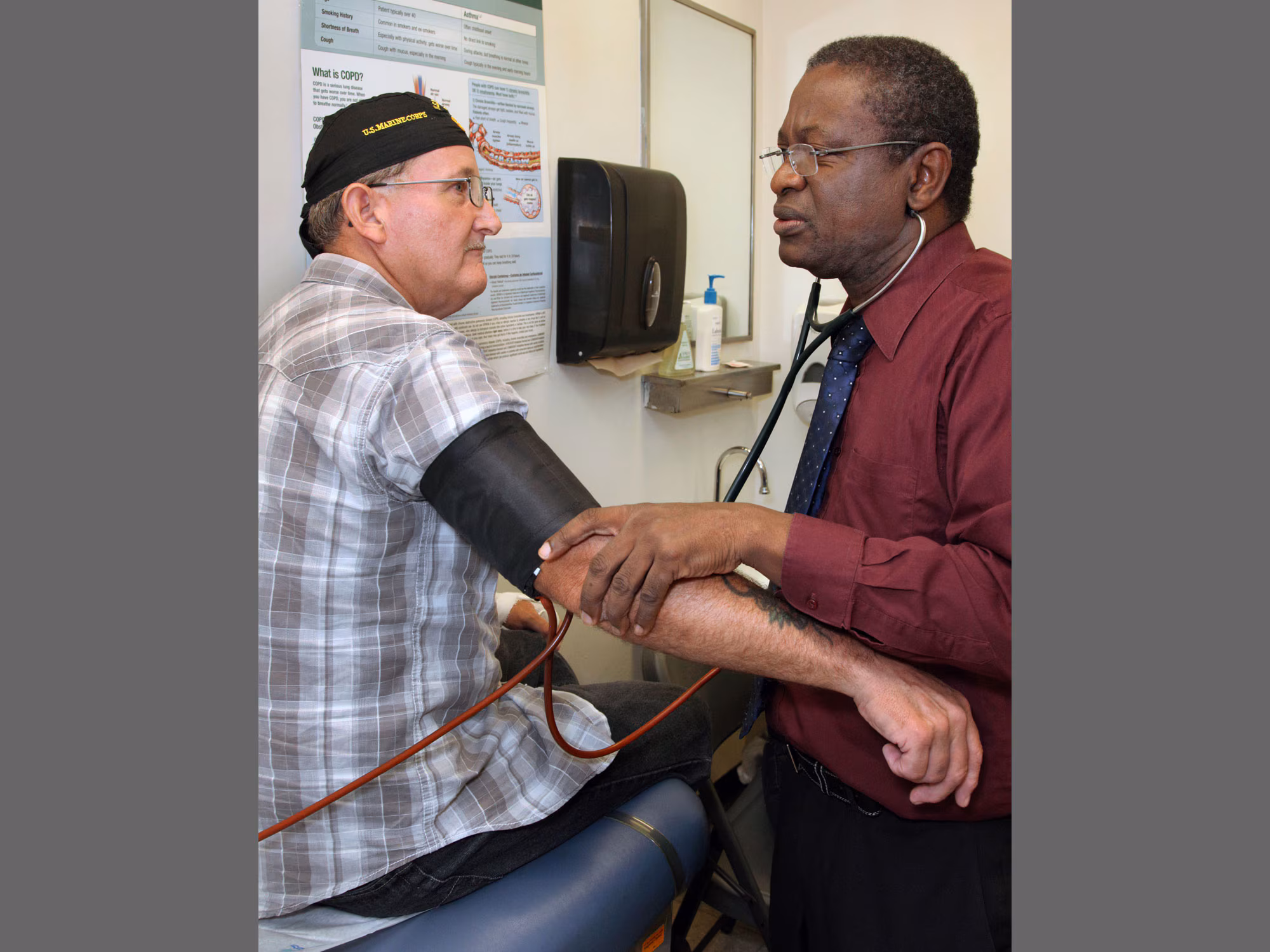 A responder receiving a health evaluation at Mt. Sinai