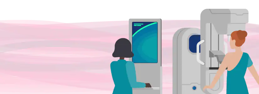 Photo of a women getting a mammogram image source:/gordenkoff